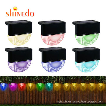 Waterproof RGB Light For Yard Fence Stairs Lamp Semi-circular ABS Solar LED garden Fence Light